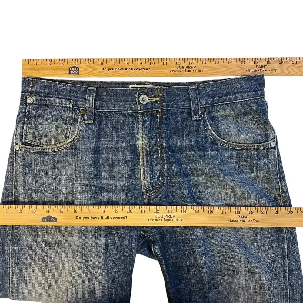 Levis 514 Jeans Mens 36x30 Slim Straight Leg Blue Denim Faux Flap Pocket Western